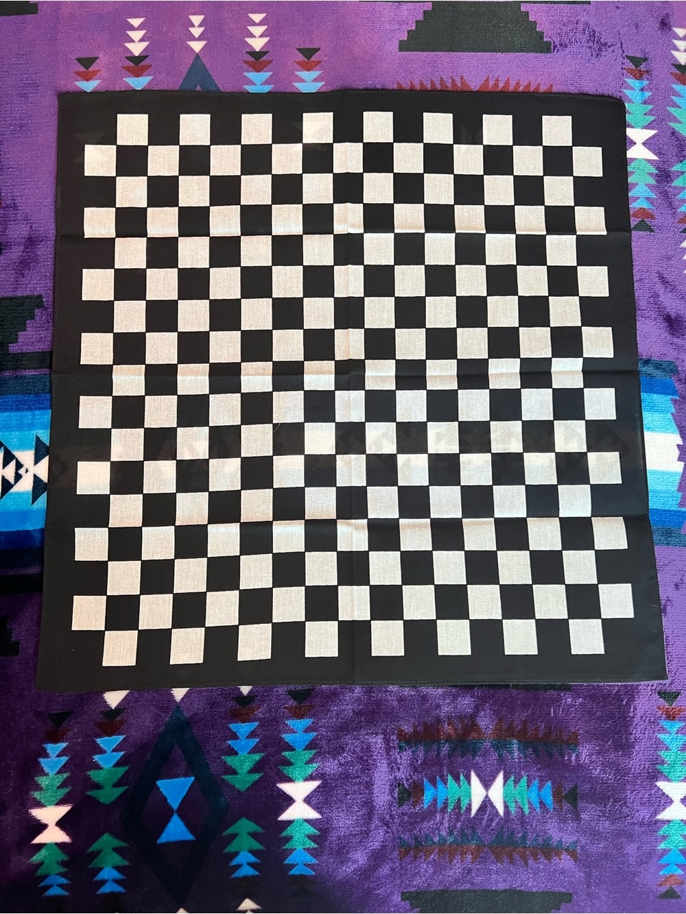 Unisex Black ◼️and White ◻️Checkerboard Bandana